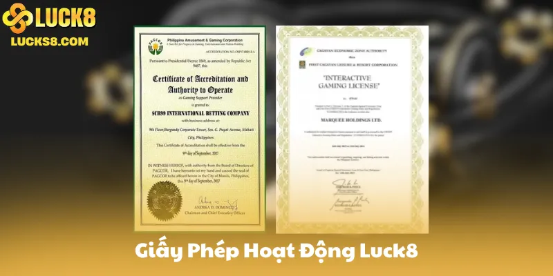 Giấy Phép Hoạt Động Luck8